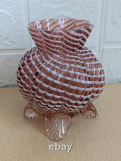 Vase en verre soufflé antique de récif côtier en velours découpé x 6 ensemble extrêmement rare en bon état