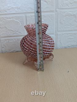 Vase en verre soufflé antique de récif côtier en velours découpé x 6 ensemble extrêmement rare en bon état