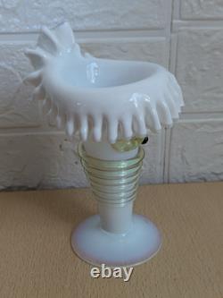 Vase en verre soufflé antique de récif côtier en velours découpé x 6 ensemble extrêmement rare en bon état