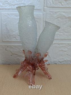 Vase en verre soufflé antique de récif côtier en velours découpé x 6 ensemble extrêmement rare en bon état