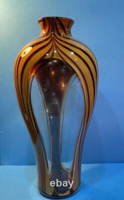 Vase en verre soufflé de Murano vintage antique classique avec un design complexe, 15 T