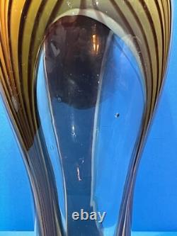 Vase en verre soufflé de Murano vintage antique classique avec un design complexe, 15 T