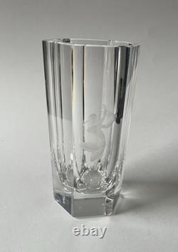 Vase en verre suédois Art Déco Elis Bergh 1937, gravé d'une femme nue, signé Elis Bergh