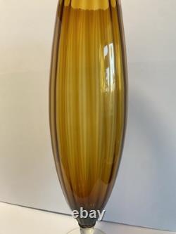 Vase en verre sur pied Empoli des années 1960