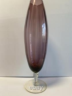 Vase en verre sur pied Empoli des années 1960