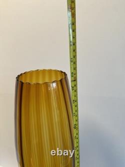 Vase en verre sur pied Empoli des années 1960