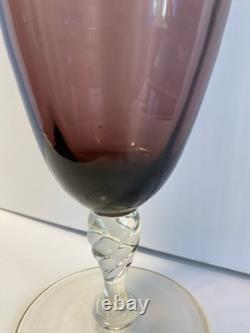 Vase en verre sur pied Empoli des années 1960