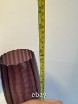 Vase en verre sur pied Empoli des années 1960