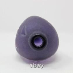 Vase en verre taillé givré améthyste fait main en verre d'art de Géorgie signé Loretta Eby