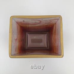 Vase en verre texturé en verre artistique fait main design abstrait lever et coucher de soleil