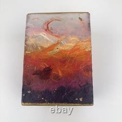 Vase en verre texturé en verre artistique fait main design abstrait lever et coucher de soleil