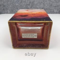 Vase en verre texturé en verre artistique fait main design abstrait lever et coucher de soleil