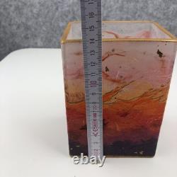 Vase en verre texturé en verre artistique fait main design abstrait lever et coucher de soleil