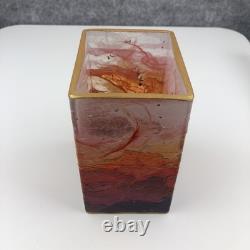 Vase en verre texturé en verre artistique fait main design abstrait lever et coucher de soleil