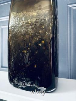 Vase en verre texturé tressé Baxter Cinnamon Vintage Whitefriars 9667 ENDOMMAGÉ