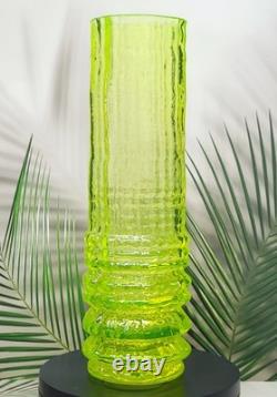 Vase en verre uranium Vaseline Art verre dépression vase en verre jaune Art déco