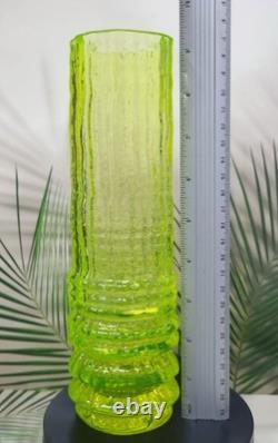 Vase en verre uranium Vaseline Art verre dépression vase en verre jaune Art déco