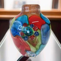 Vase en verre vase à fleurs vase de table 25 cm art en verre style Murano décoration fleurs noble