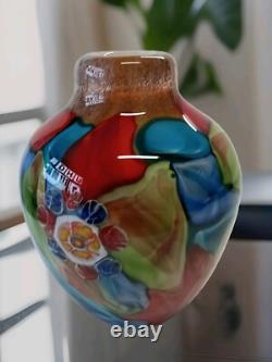 Vase en verre vase à fleurs vase de table 25 cm art en verre style Murano décoration fleurs noble