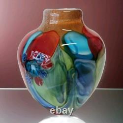 Vase en verre vase à fleurs vase de table 25 cm art en verre style Murano décoration fleurs noble