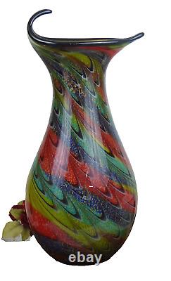 Vase en verre vase à fleurs vase de table 45 cm art en verre style Murano décoration fleurs noble