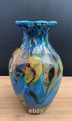 Vase en verre vase fleuri vase art vase de table art en verre décoration style Murano fleurs