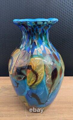 Vase en verre vase fleuri vase art vase de table art en verre décoration style Murano fleurs