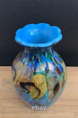 Vase en verre vase fleuri vase art vase de table art en verre décoration style Murano fleurs