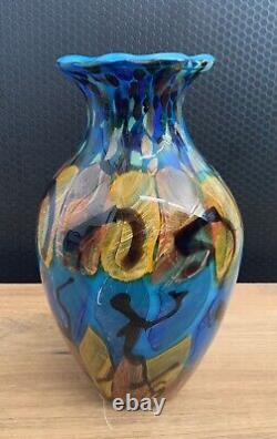 Vase en verre vase fleuri vase art vase de table art en verre décoration style Murano fleurs