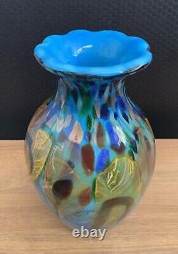 Vase en verre vase fleuri vase art vase de table art en verre décoration style Murano fleurs