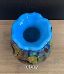 Vase en verre vase fleuri vase art vase de table art en verre décoration style Murano fleurs