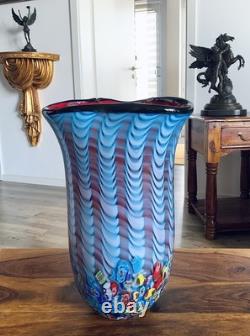 Vase en verre vase fleurs vase art vase de table art en verre décoration style Murano fleurs