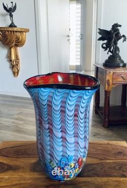 Vase en verre vase fleurs vase art vase de table art en verre décoration style Murano fleurs