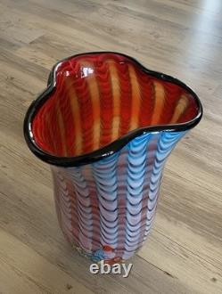 Vase en verre vase fleurs vase art vase de table art en verre décoration style Murano fleurs