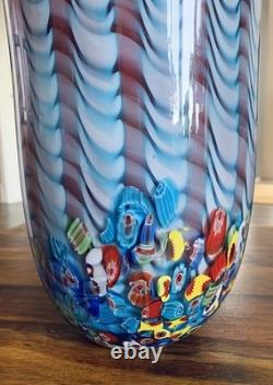 Vase en verre vase fleurs vase art vase de table art en verre décoration style Murano fleurs