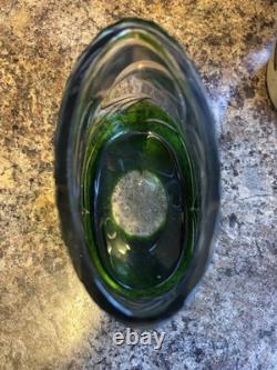 Vase en verre vert Moser Karlsbad, vintage et collectionnable