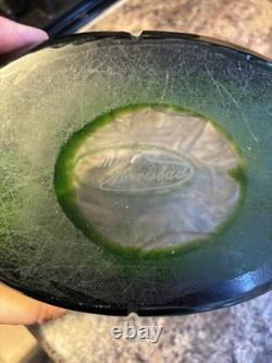 Vase en verre vert Moser Karlsbad, vintage et collectionnable