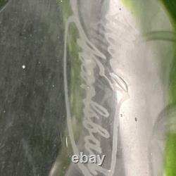 Vase en verre vert Moser Karlsbad, vintage et collectionnable