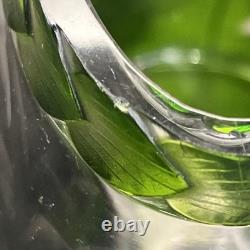 Vase en verre vert Moser Karlsbad, vintage et collectionnable