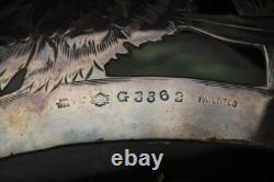 Vase en verre vert encadré d'argent de l'Art Nouveau américain époustouflant, Alvin Corp