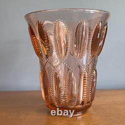 Vase en verre vintage Val Saint Lambert Luxval éphemera années 1930 pêche Art Déco