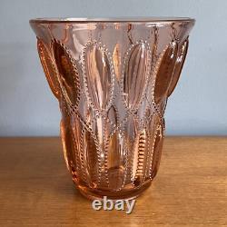 Vase en verre vintage Val Saint Lambert Luxval éphemera années 1930 pêche Art Déco