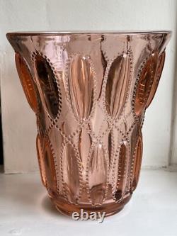 Vase en verre vintage Val Saint Lambert Luxval éphemera années 1930 pêche Art Déco