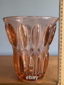 Vase en verre vintage Val Saint Lambert Luxval éphemera années 1930 pêche Art Déco