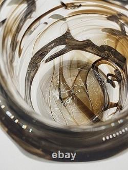 Vase en verre vintage knobbly de Whitefriars, marron strié, 1964, W Wilson, H Dyer, en très bon état