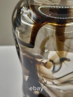 Vase en verre vintage knobbly de Whitefriars, marron strié, 1964, W Wilson, H Dyer, en très bon état