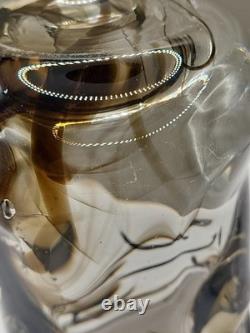 Vase en verre vintage knobbly de Whitefriars, marron strié, 1964, W Wilson, H Dyer, en très bon état