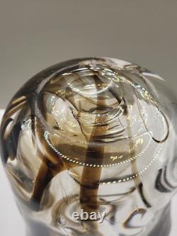 Vase en verre vintage knobbly de Whitefriars, marron strié, 1964, W Wilson, H Dyer, en très bon état