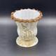 Vase &eacute;tir&eacute; En Verre D&rsquo;art Aventurine Rigaree Souffl&eacute; &agrave; La Bouche, Lait Et Or. Murano, Italie