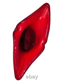 Vase multicolore à queue de poisson en verre millefiori vintage